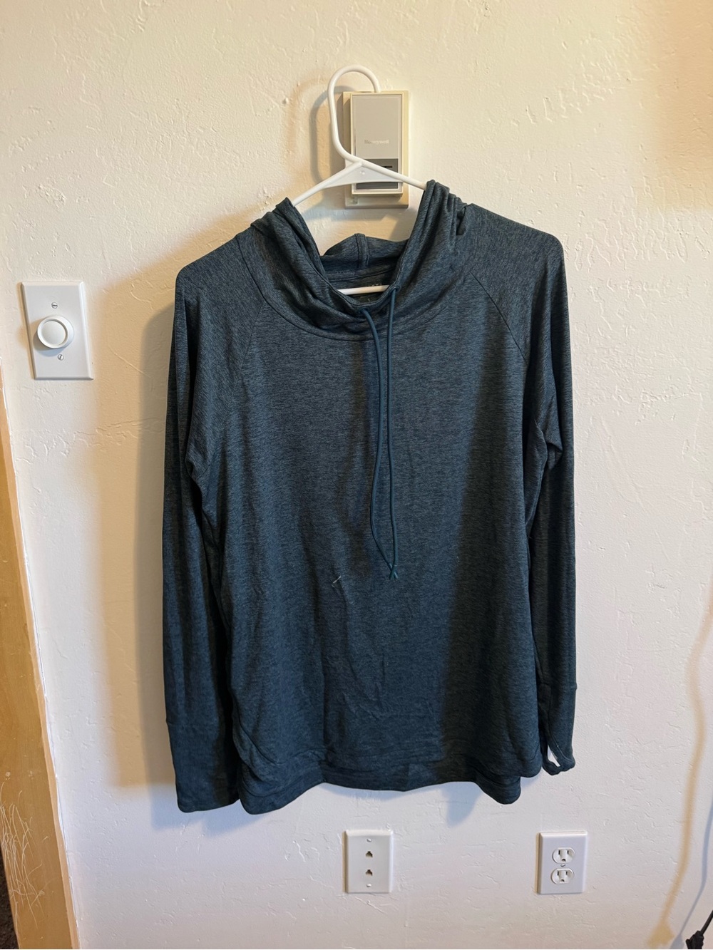 Athleta Slate Gray Lightweight Hooded Pullover